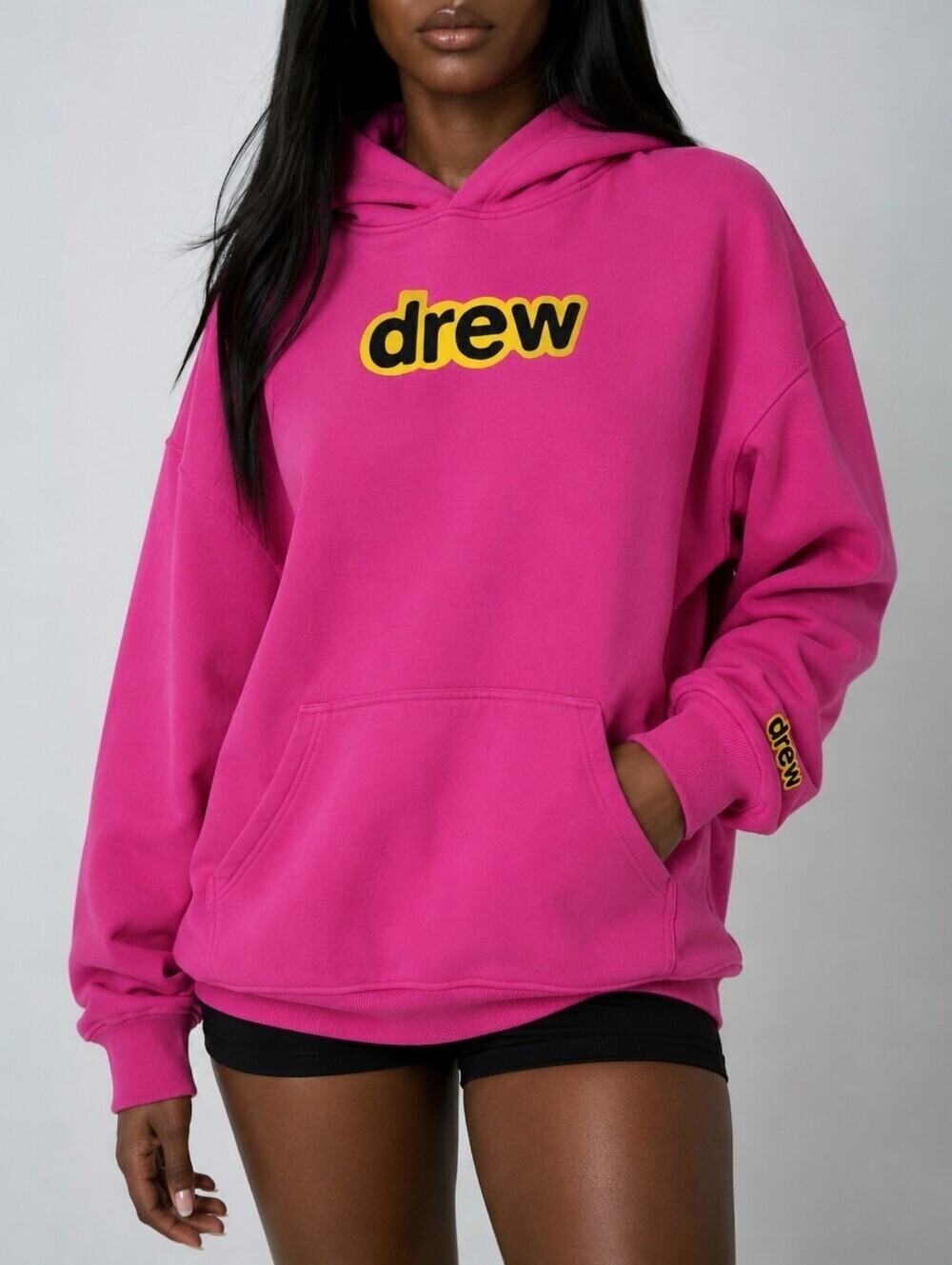 Drew House Pink Logo Hoodie Oversized Fleece Pullover XS